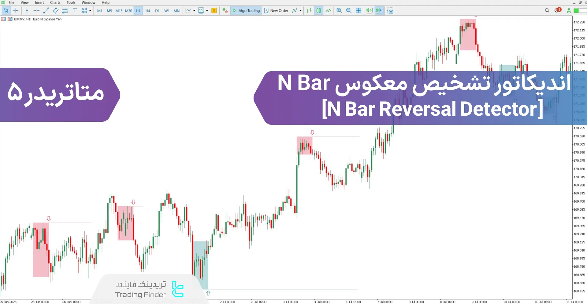 دانلود اندیکاتور نمایش بازگشت N Bar (N Bar Reversal Detector) برای متاتریدر 5