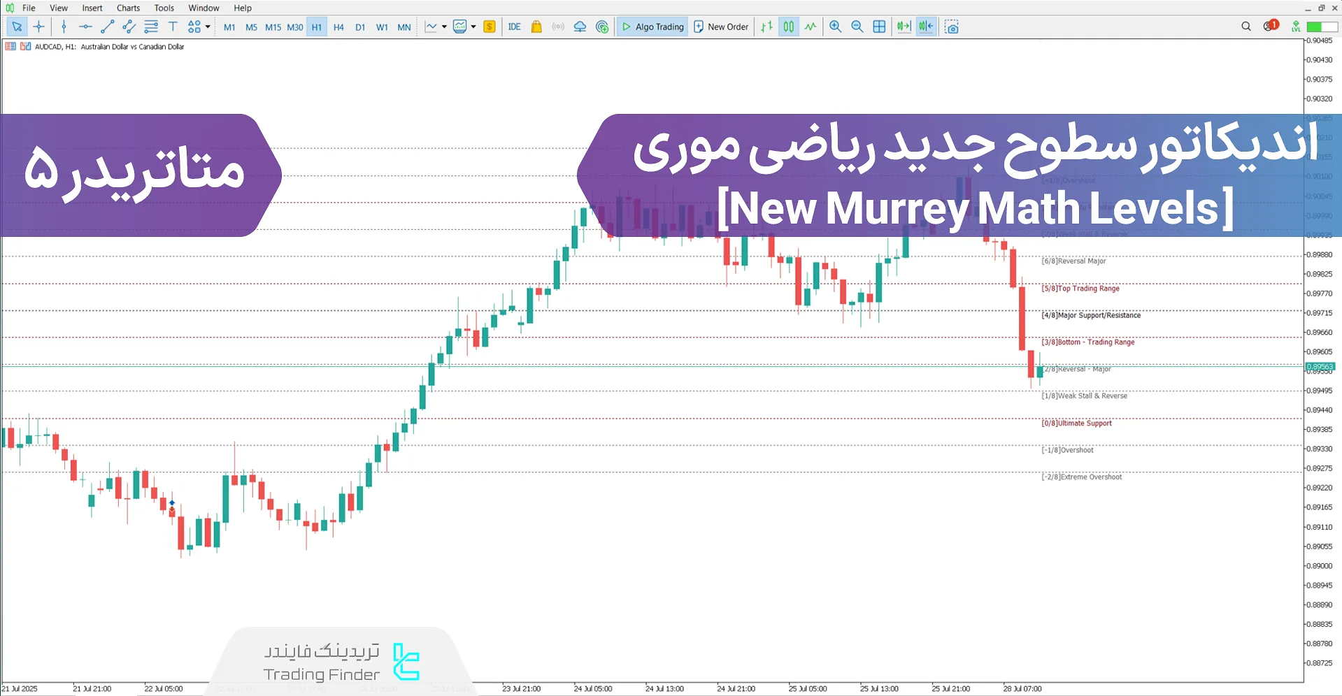 اندیکاتور سطوح جدید ریاضی موری (New Murrey Math Levels) در متاتریدر 5