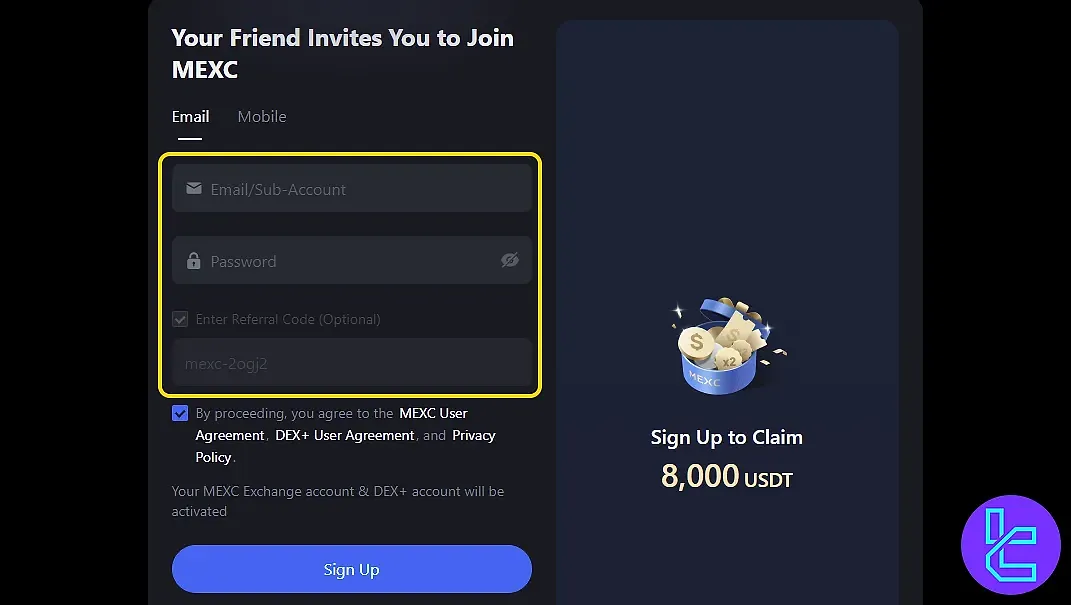 فرم ثبت نام صرافی مکسی