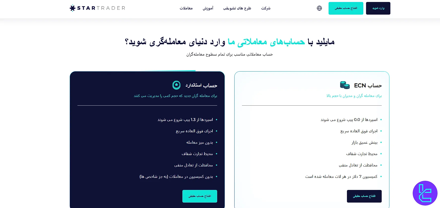 انواع حساب استاتریدر