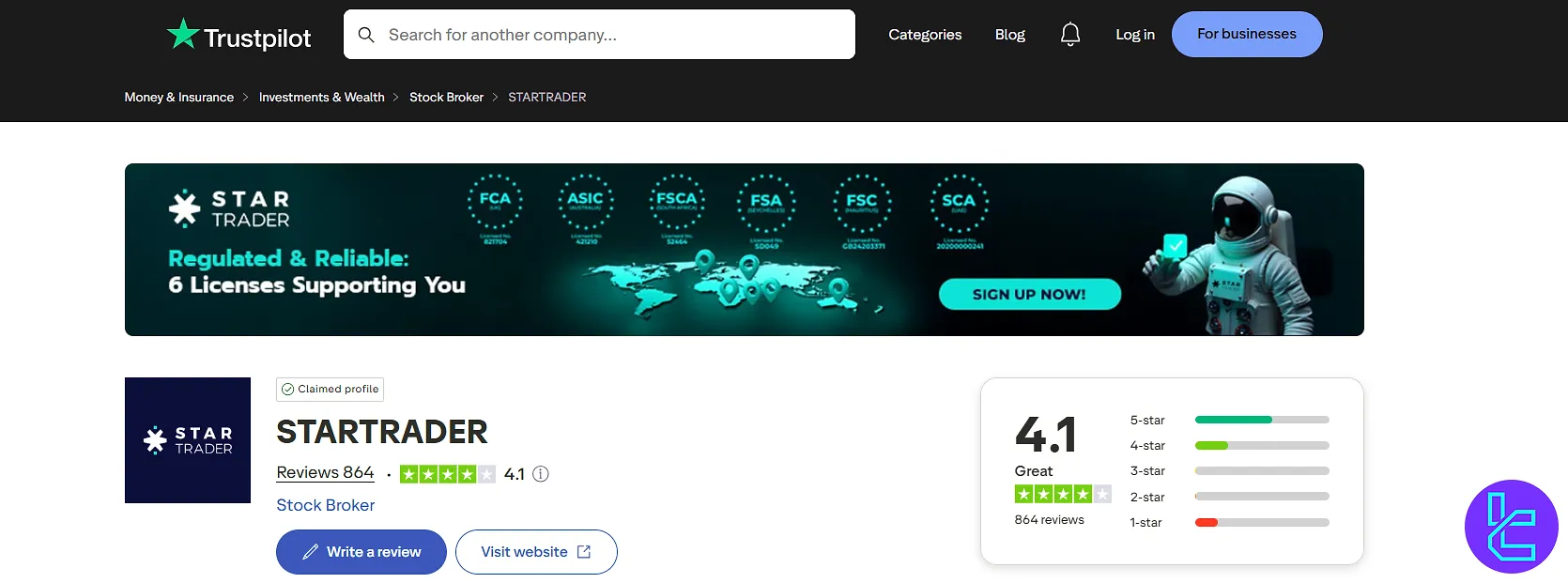 استارتریدر در تراست پایلوت
