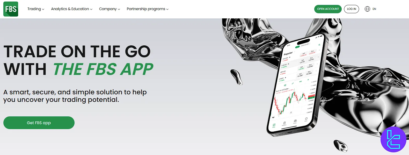 اپلیکیشن معاملاتی FBS برای موبایل