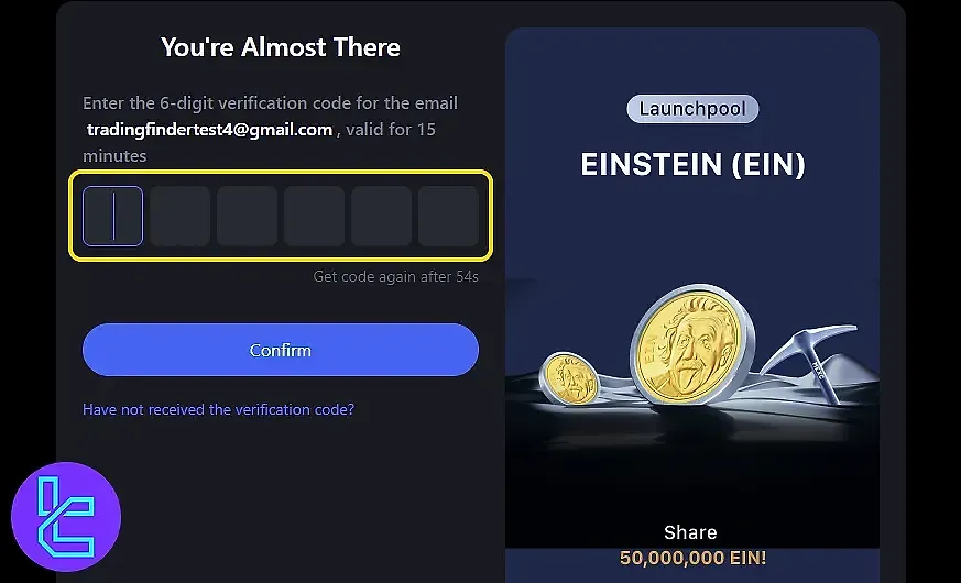 تایید ایمیل در صرافی MEXC