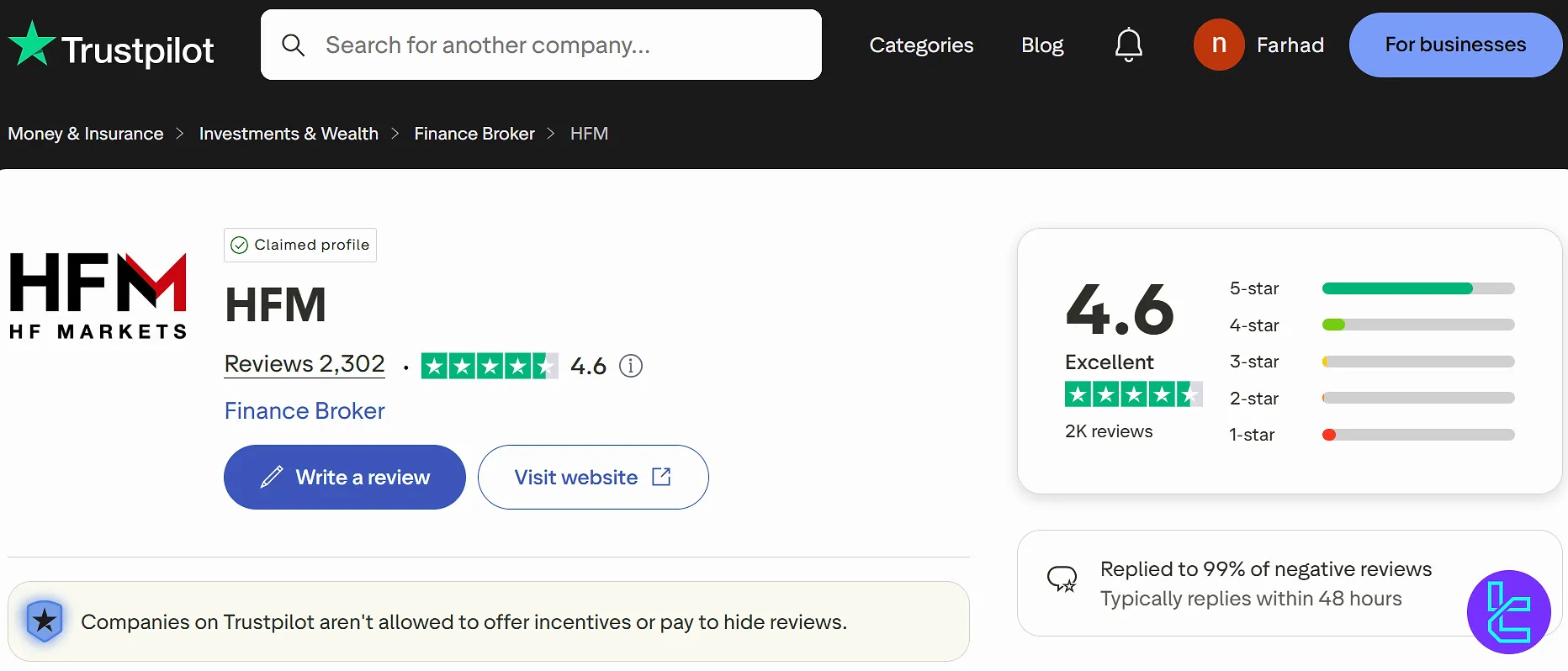 هات فارکس در تراست پایلت