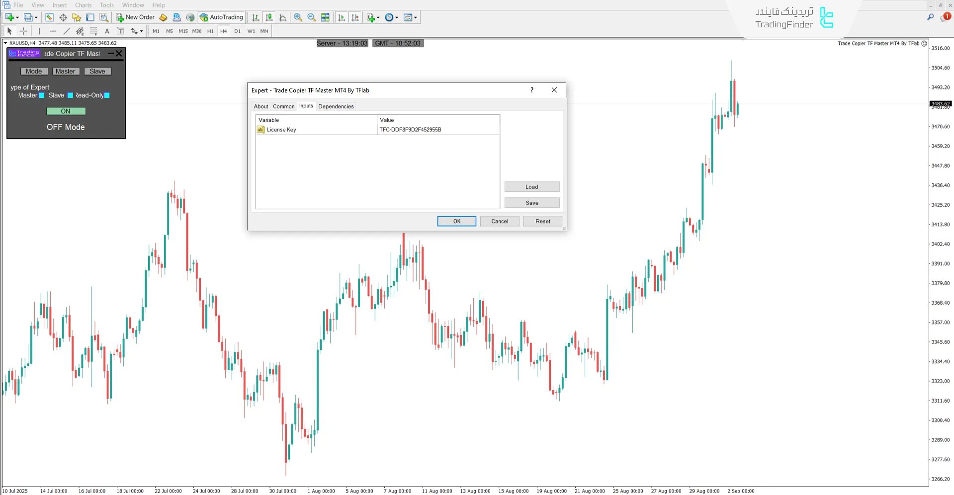 تنظیمات اکسپرت کپیکننده معاملات مسترTF (Trade Copier TF Master)