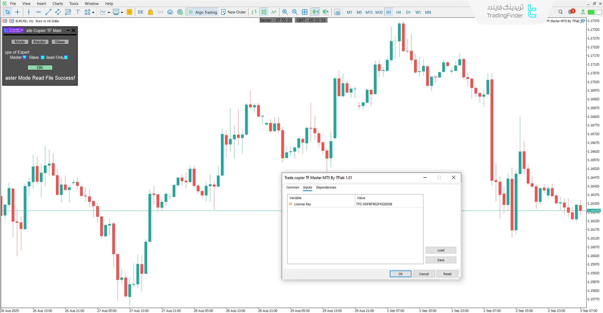 تنظیمات در اکسپرت Trade Copier TF Master