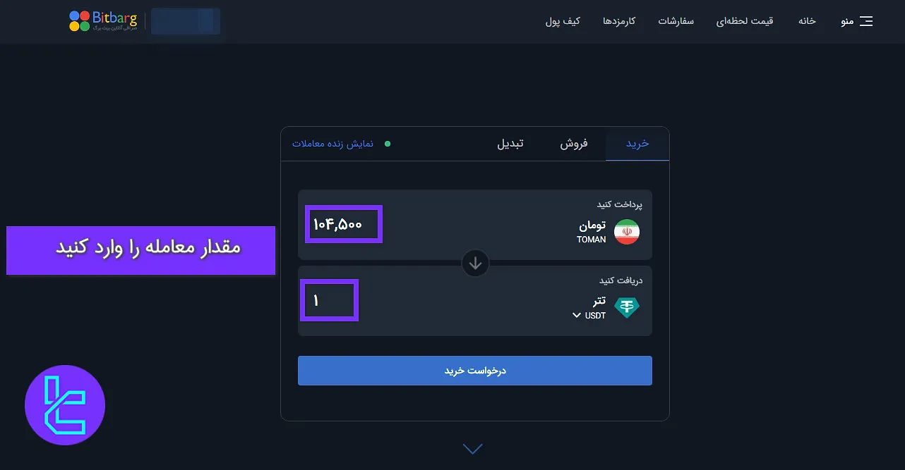 مقدار معامله بیت برگ
