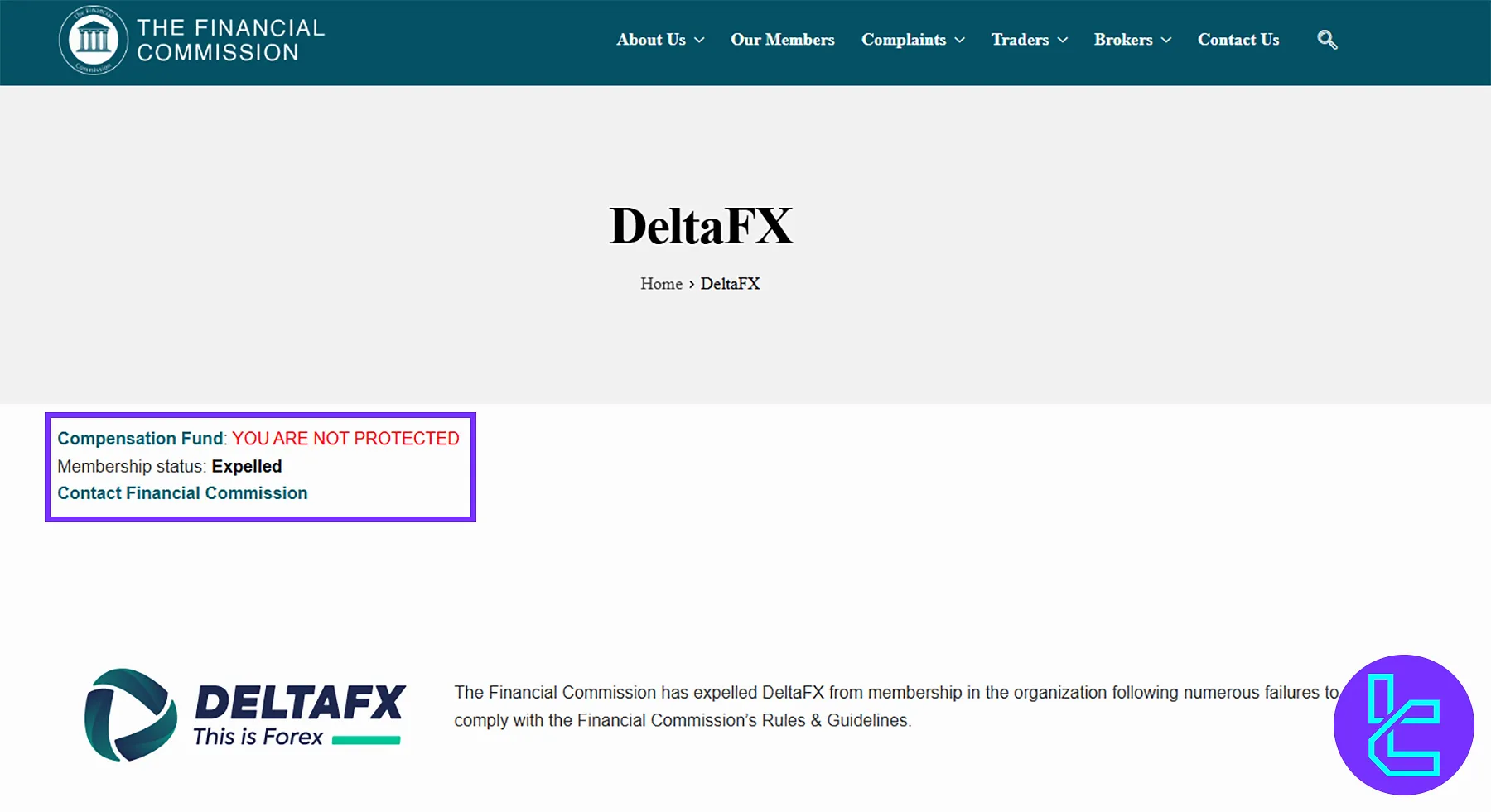 اتمام عضویت دلتا اف ایکس در کمیسیون مالی