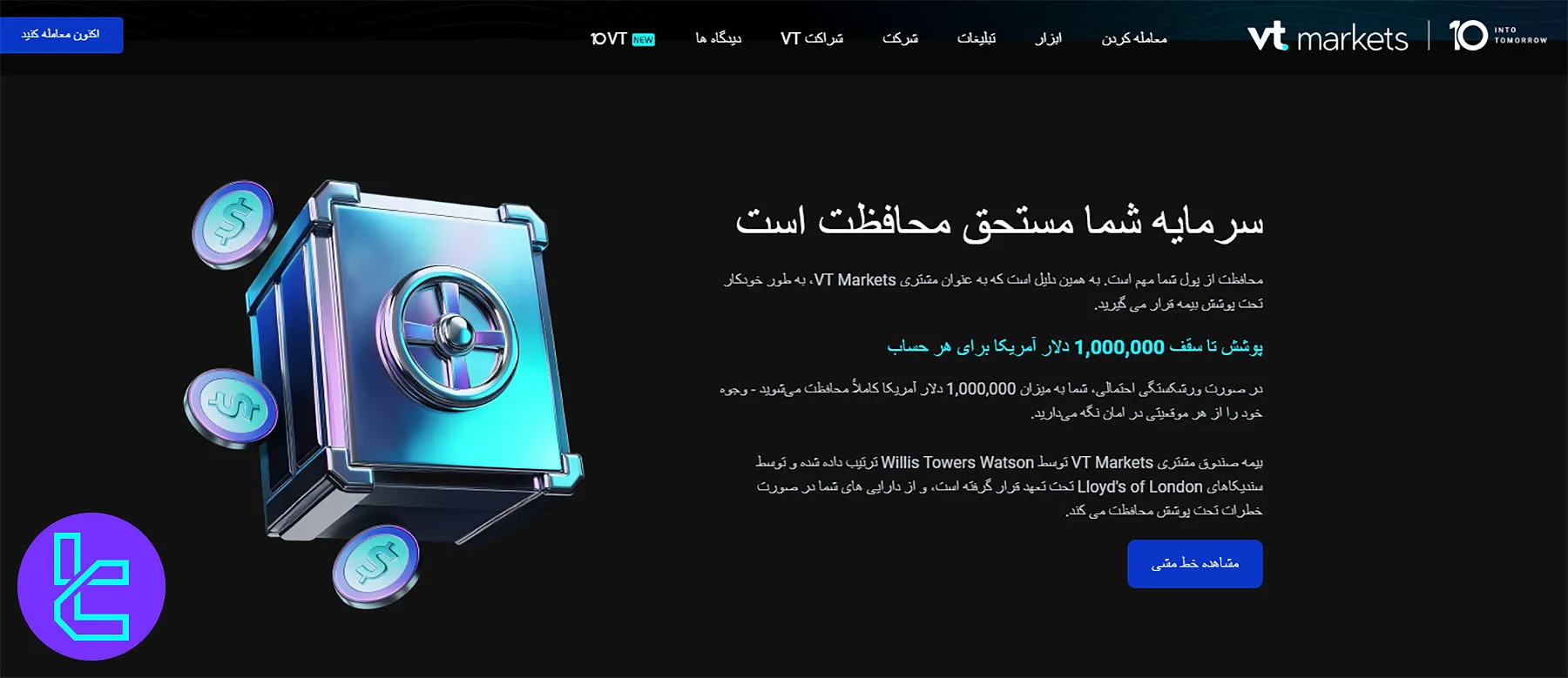 بیمه خودکار سرمایه مشتری توسط وی تی مارکتس