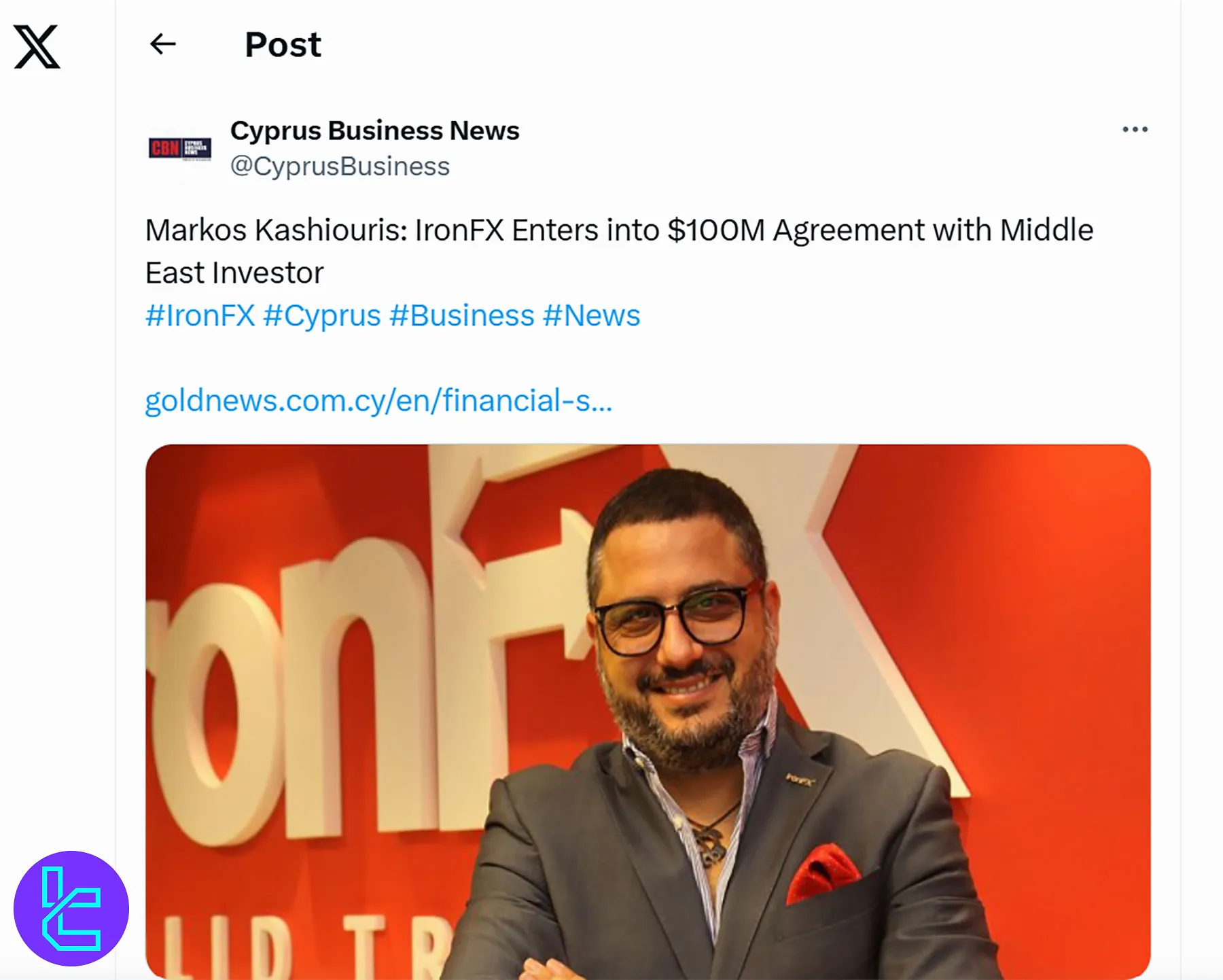 مدیرعامل آیرون اف ایکس، مارکوس کاشیوریس