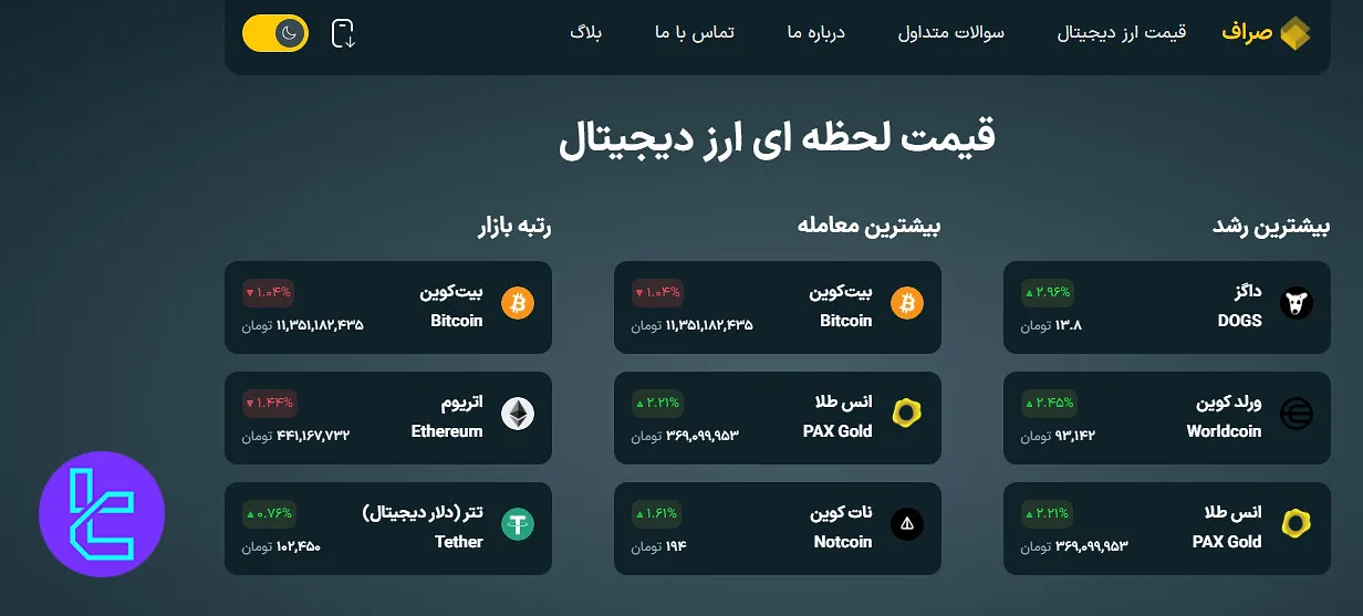 رمزارزهای صراف