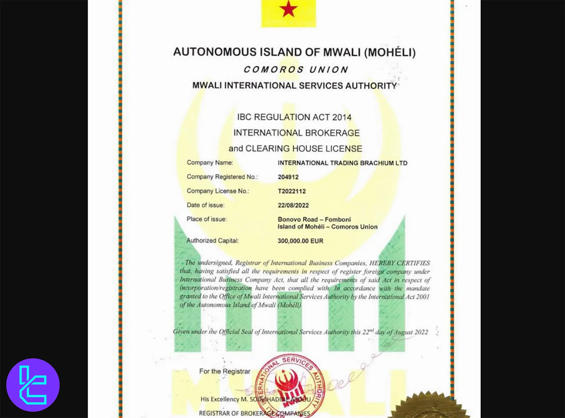 مجوز MISA بروکر آی تی بی