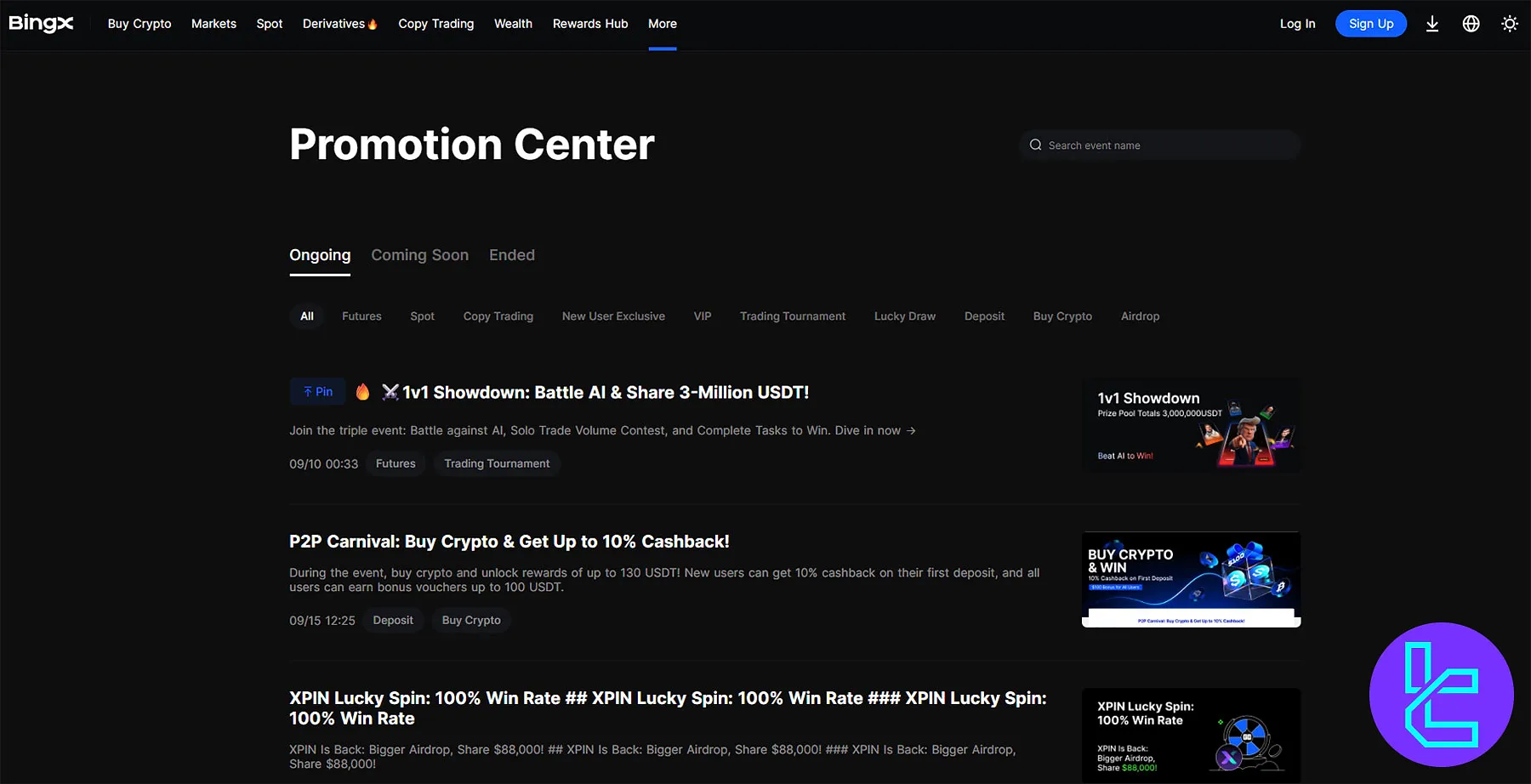 مرکز پروموشن صرافی بینگ ایکس