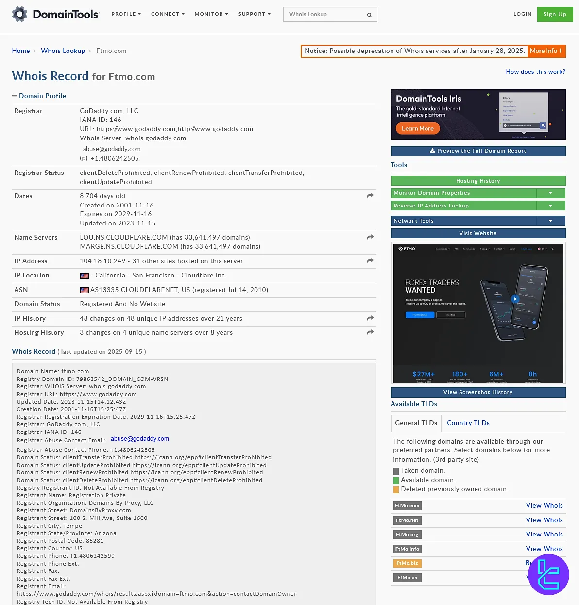 اف تی ام او در Whois