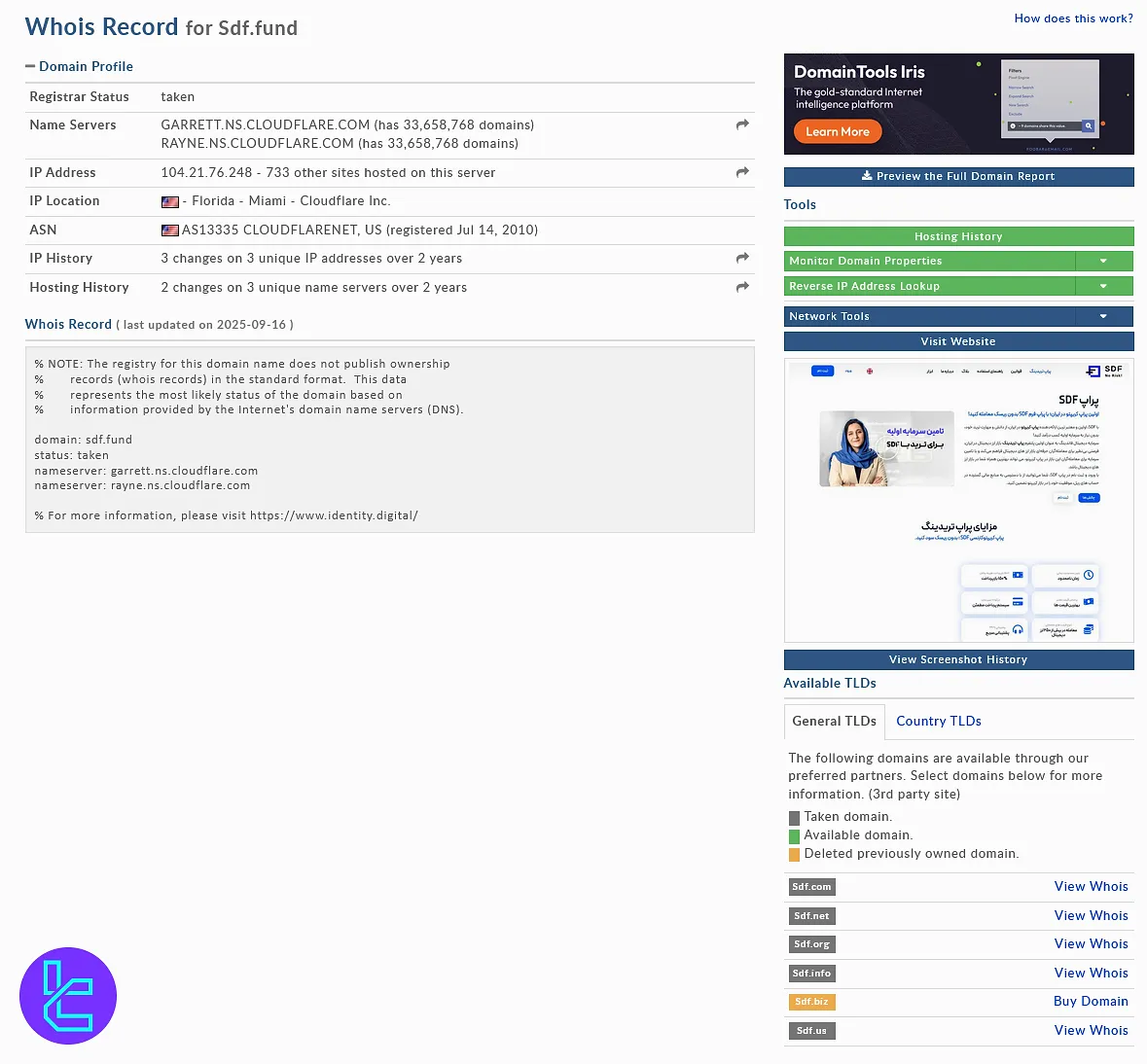 سرمایه دیجیتال فاندینگ در Whois