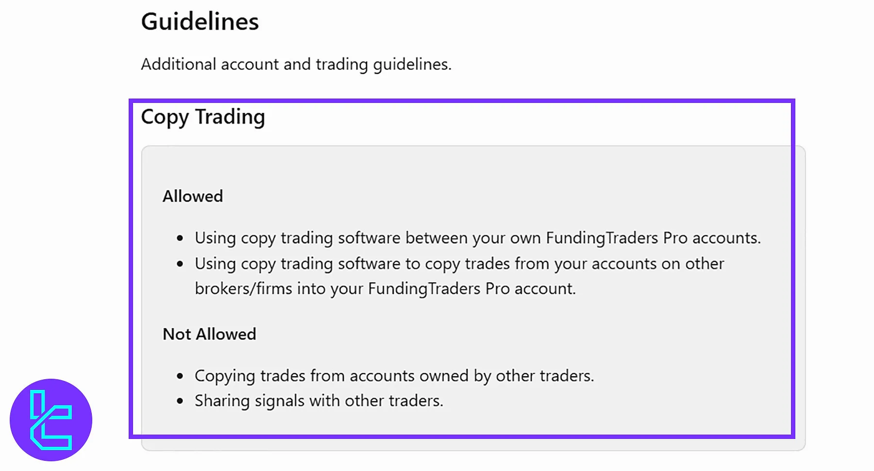 قوانین چالش یک مرحله‌ای FundingTraders