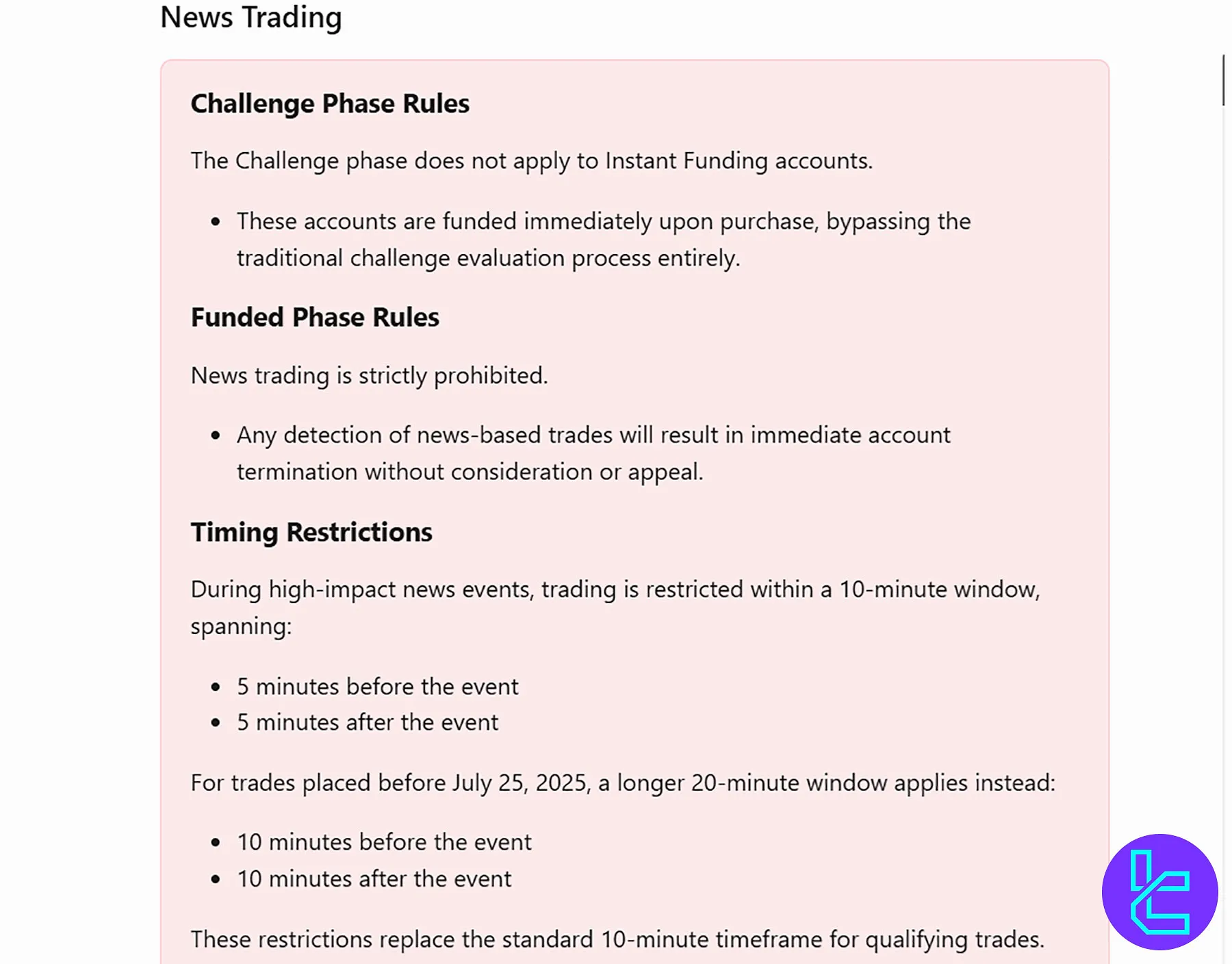 قوانین News Trading در پراپ فاندینگ تریدرز