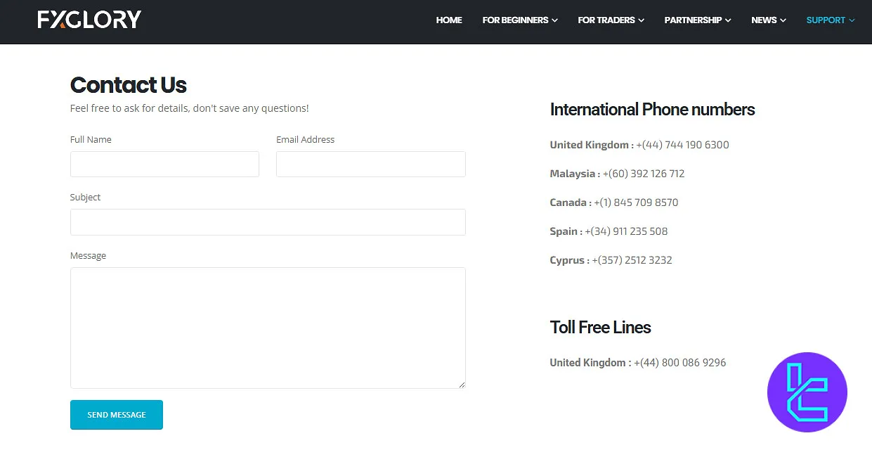 پشتیبانی FxGlory