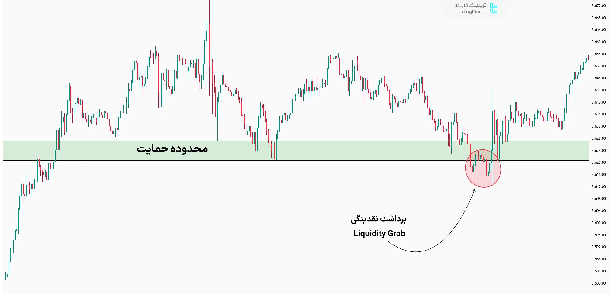 مثال جذب نقدینگی (Liquidity Grab)