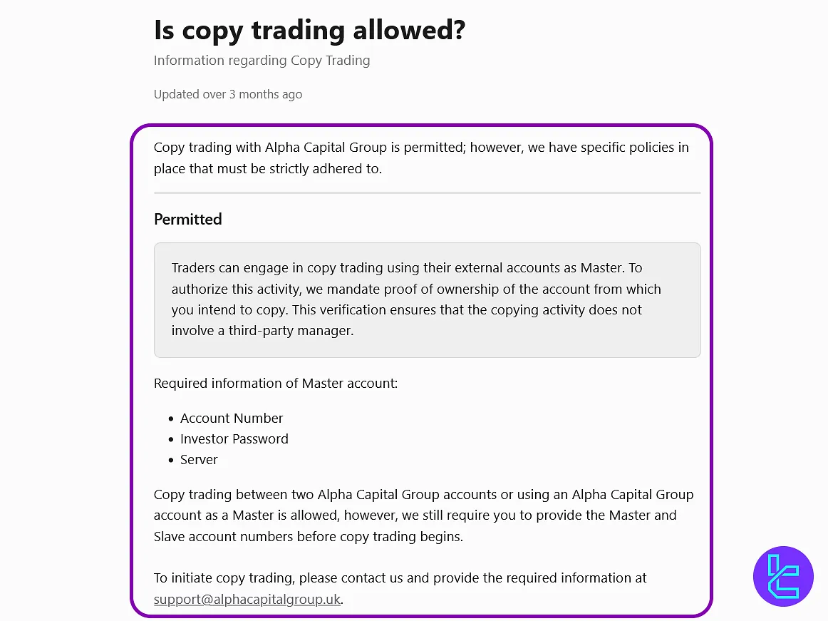 کپی ترید در آلفا کپیتال گروپ