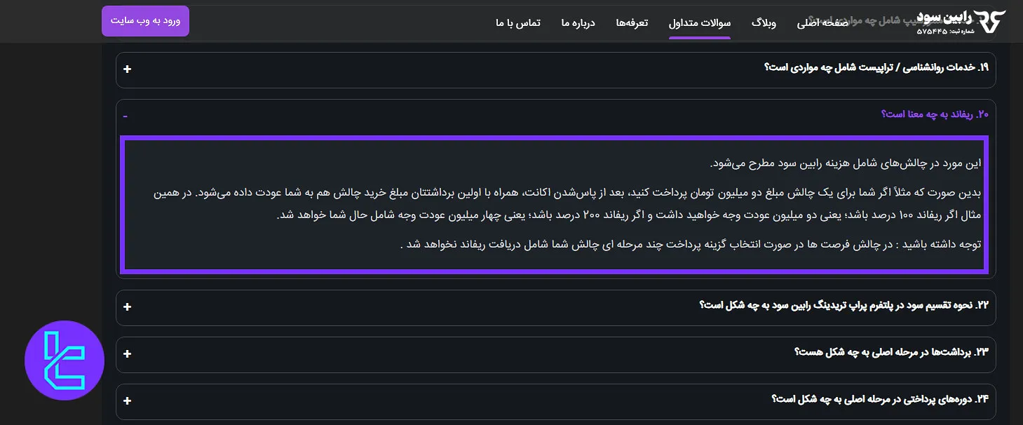 قوانین ریفاند چالش رابین هودی در رابین سود