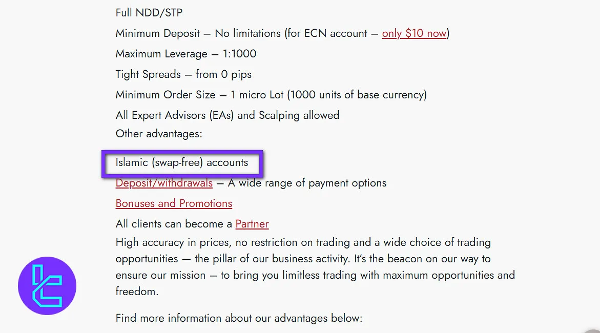 حساب اسلامی تریدرز وی