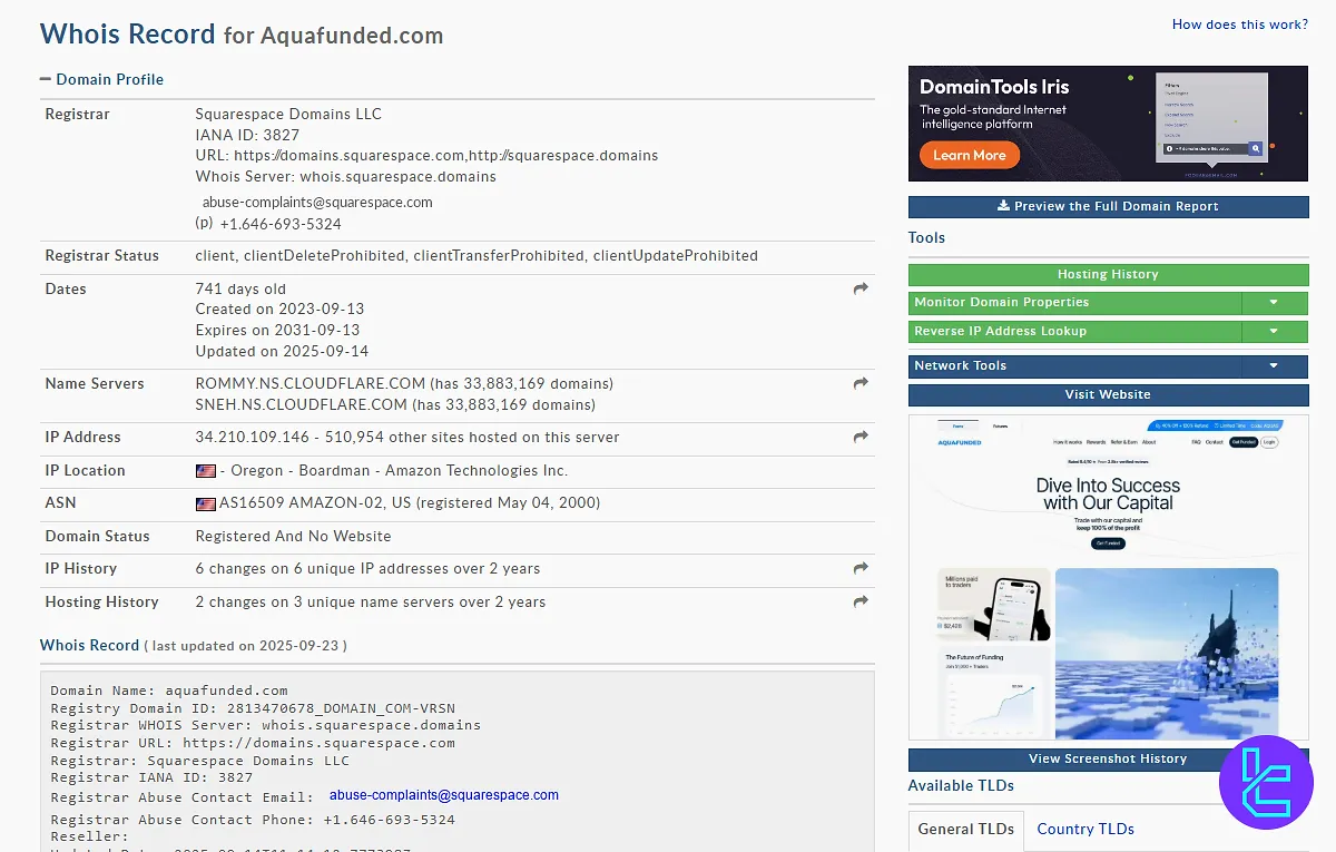 آکوافاندد در Whois