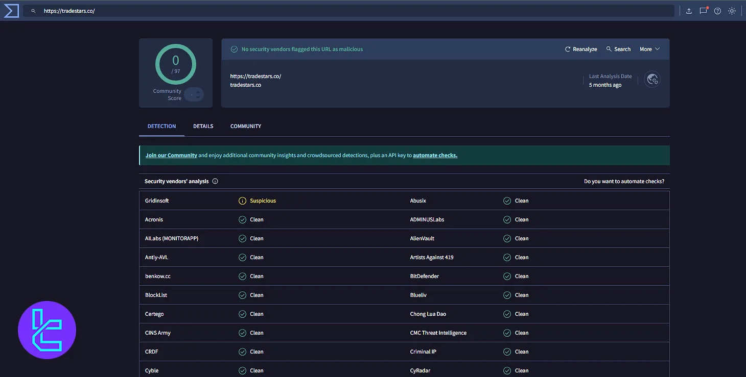 بررسی ستارگان ترید در VirusTotal
