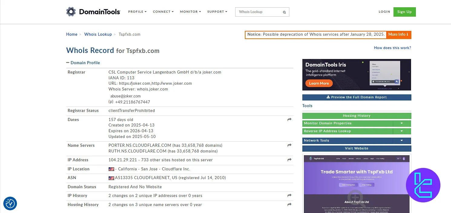 تامین سرمایه در سایت Whois