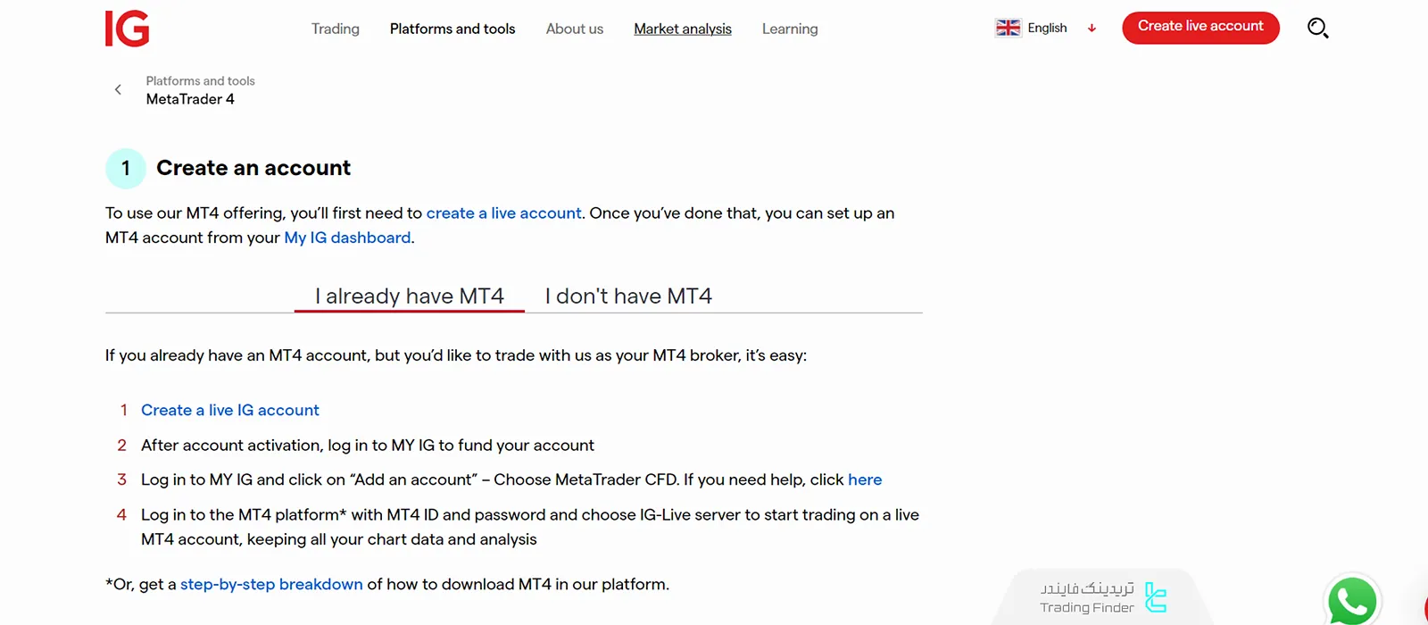 ایجاد حساب کاربری در MT4