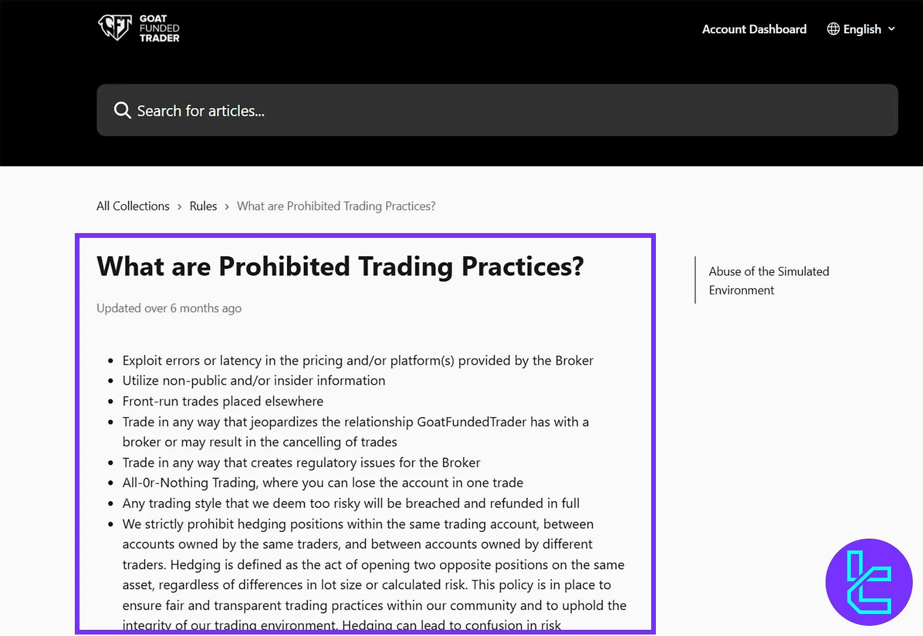 استراتژی‌های ممنوعه Goat Funded Trader