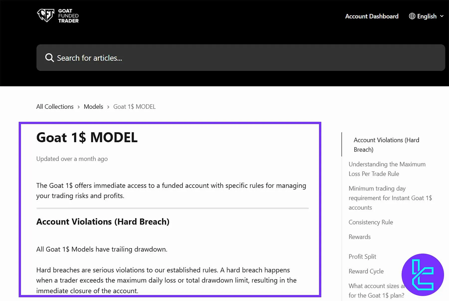 حساب Goat 1$ گوت فاندد تریدر
