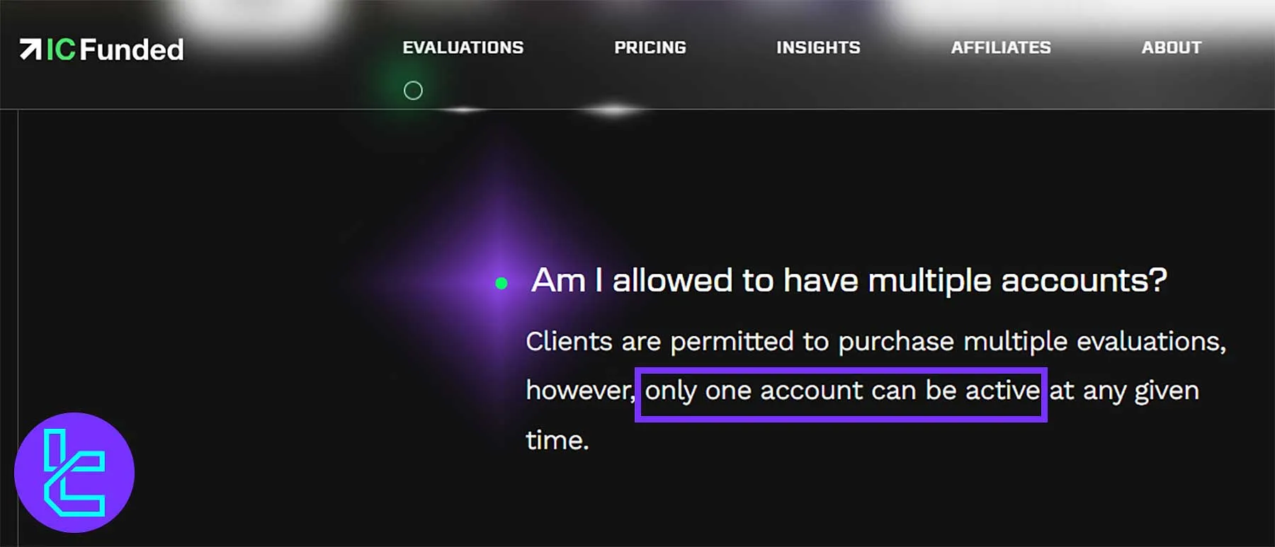 محدودیت تعداد حسابهای فعال در آی سی فاندد