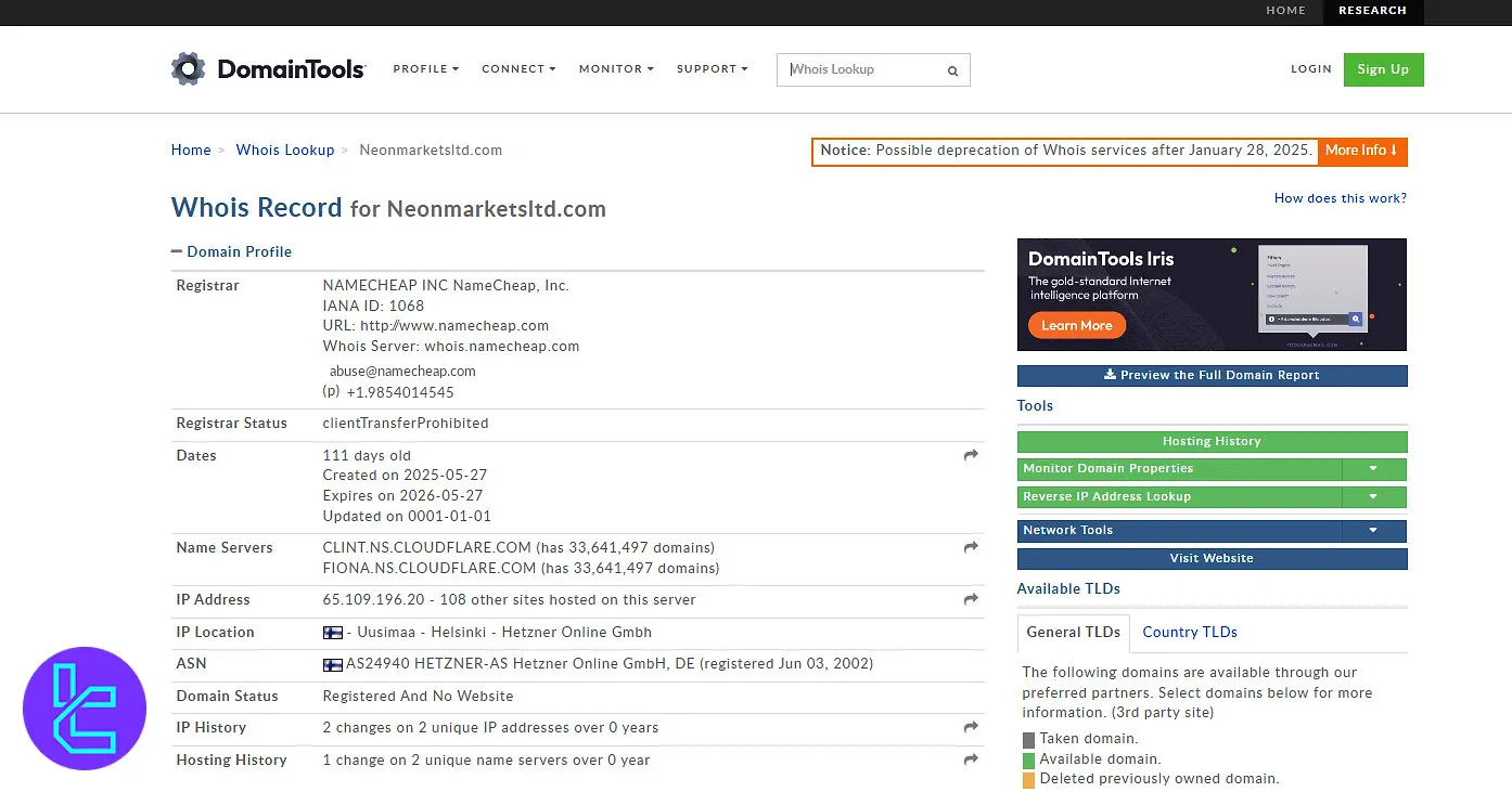 بررسی پراپ پلاس در Whois