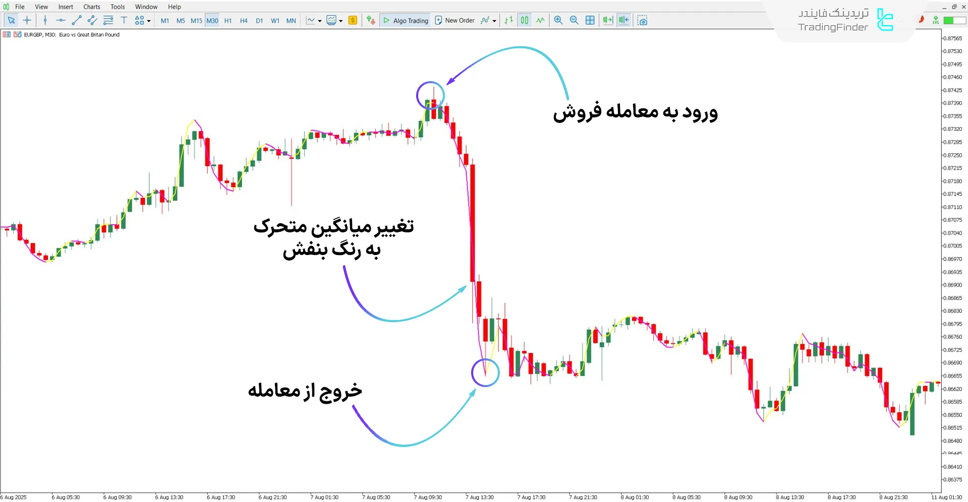 بررسی روند نزولی با اندیکاتور Execute Line