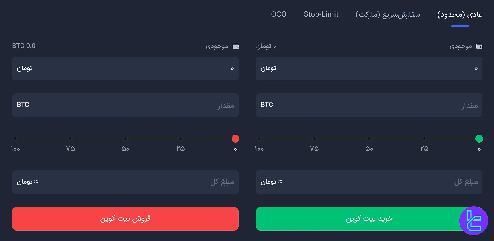 انواع سفارشات صرافی پینگی