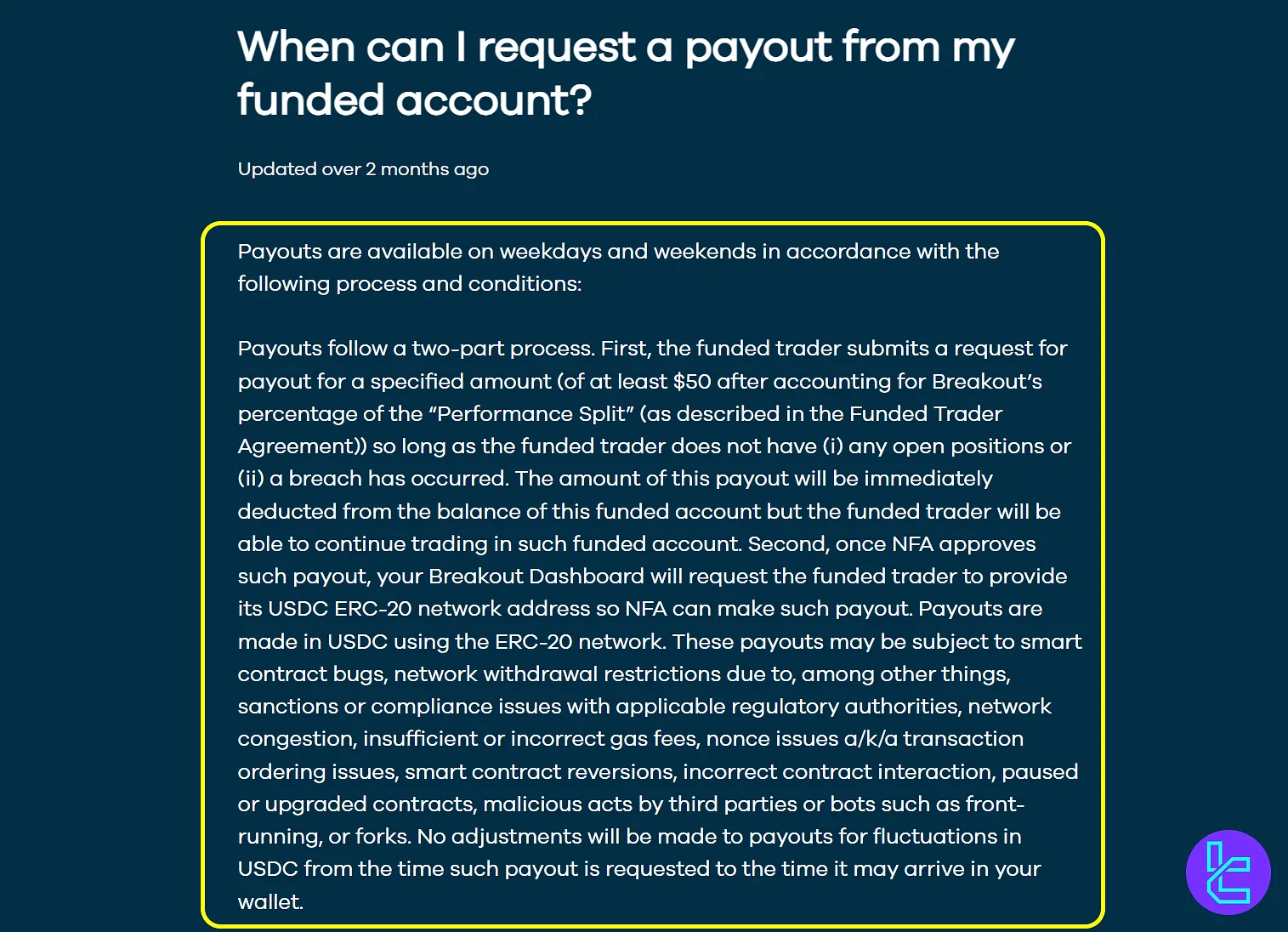 برداشت سود در بریک اوت پراپ