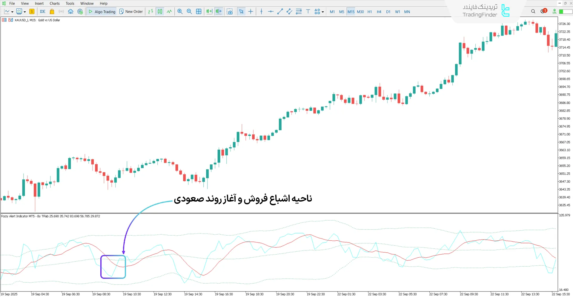 نمایی از روند صعودی در اسیلاتور هشدار فازی (Fozzy Alert)