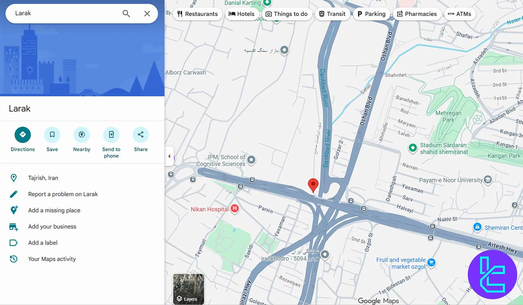 لوکیشن دفتر صرافی جیبیتکس