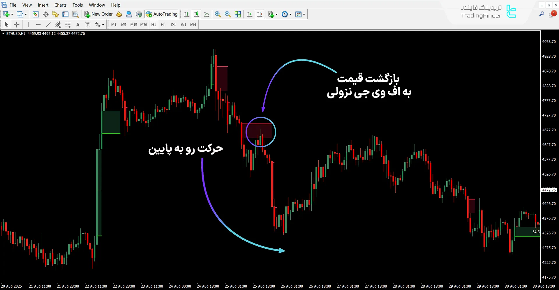 اندیکاتور پر شدن گپ ارزش منصفانه (FVG absorption) برای متاتریدر 4 2