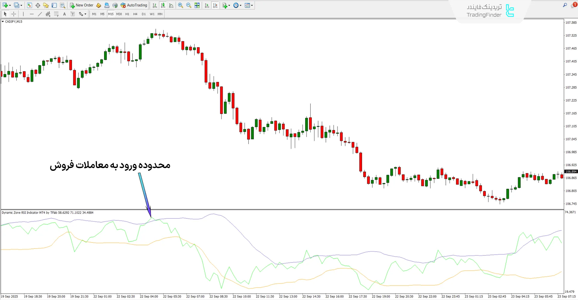 دانلود اندیکاتور شاخص قدرت نسبی در ناحیه پویا (Dynamic Zone RSI) متاتریدر 4 2