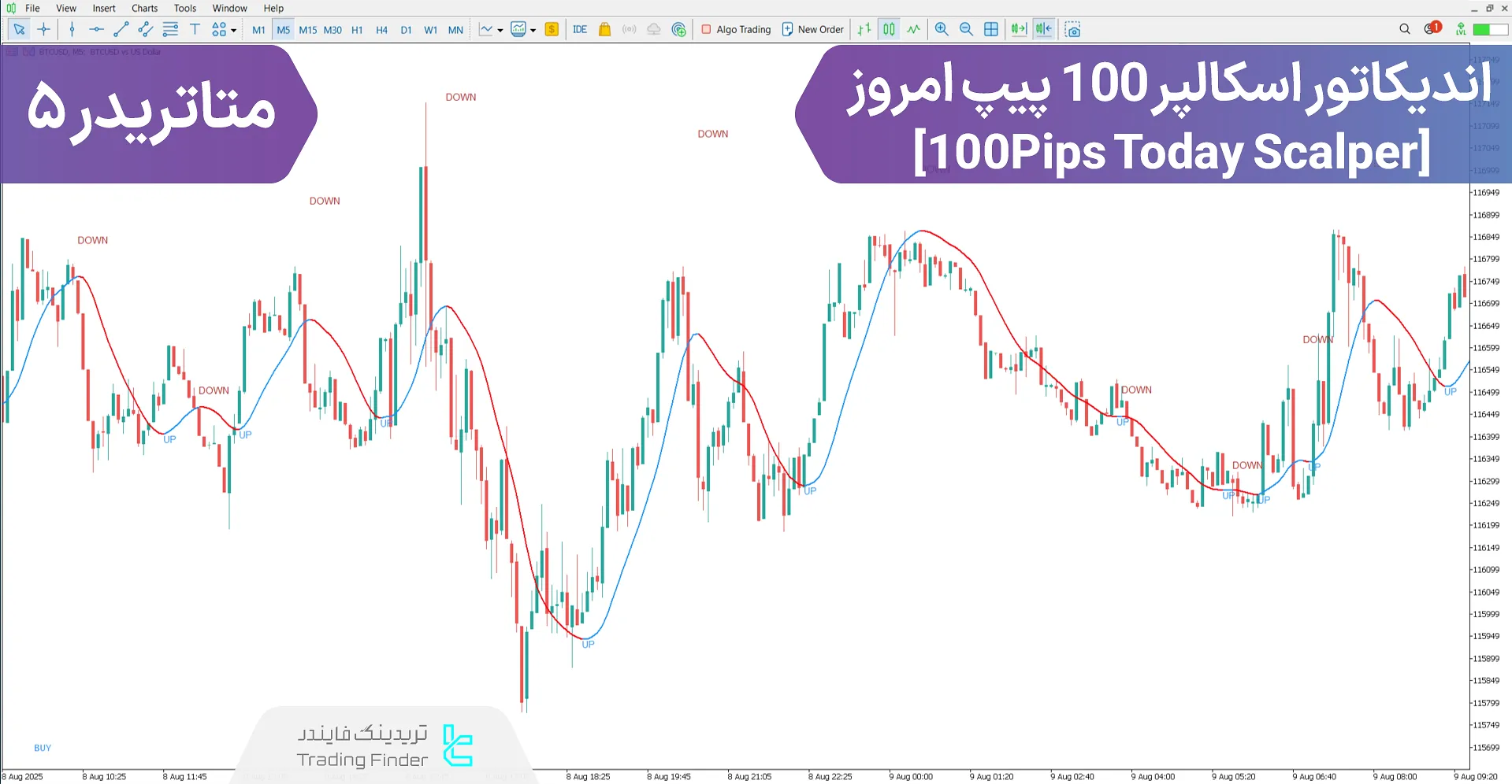 دانلود اندیکاتور اسکالپر ۱۰۰ پیپ امروز (Pips Today Scalper100) در متاتریدر 5 
