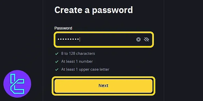 تنظیم گذرواژه بایننس