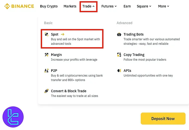 معامله اسپات در بایننس