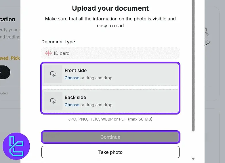 بارگذاری مدارک هویتی در پروفایل کاربری کوکوین