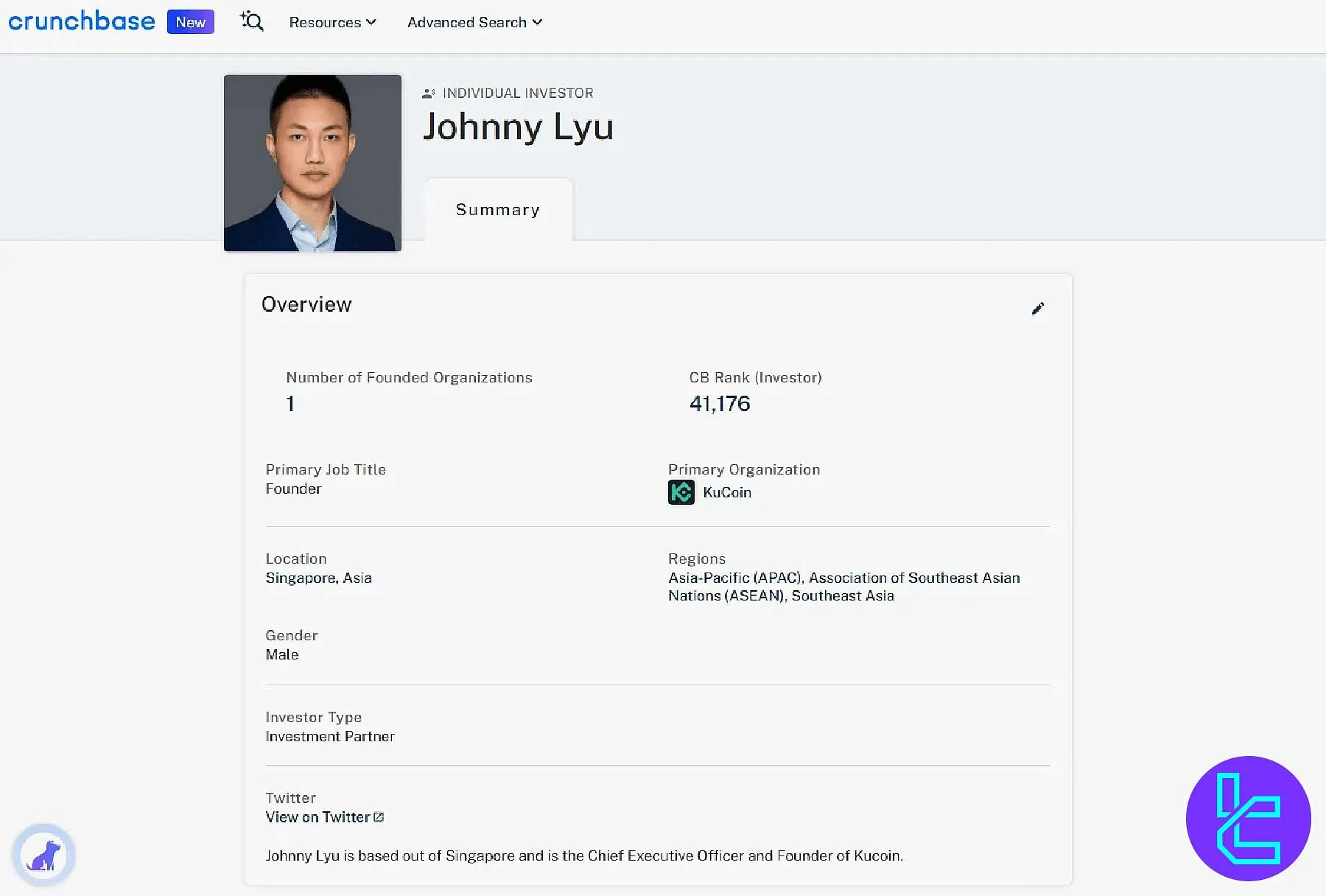 جانی لیو مدیر عامل صرافی KuCoin