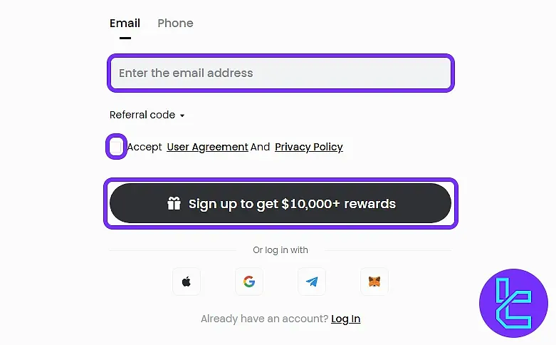 فرم ثبت نام صرافی Gate.io