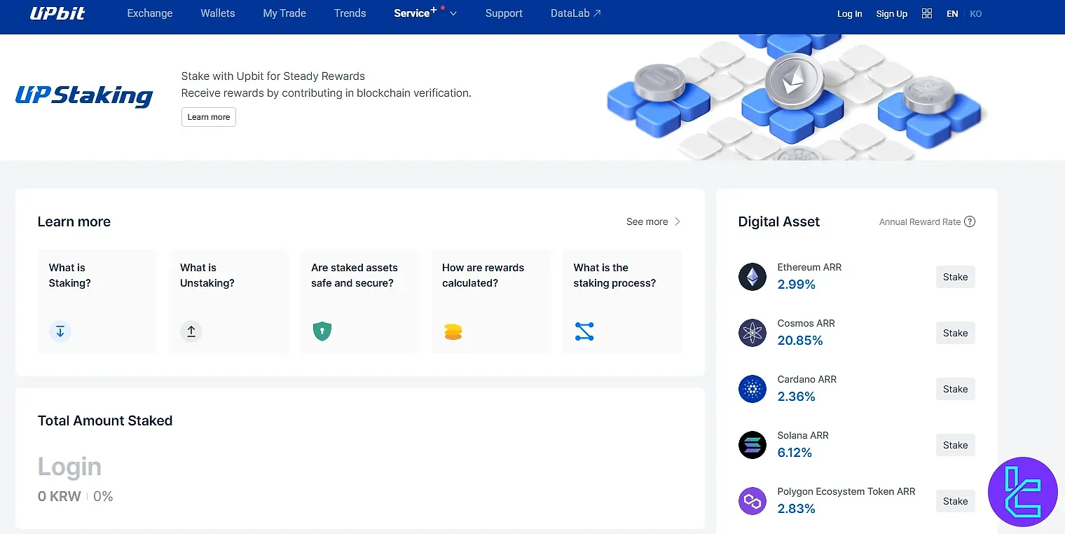 صفحه استیکینگ Upbit