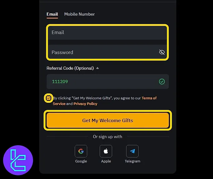 ثبت نام صرافی بای بیت