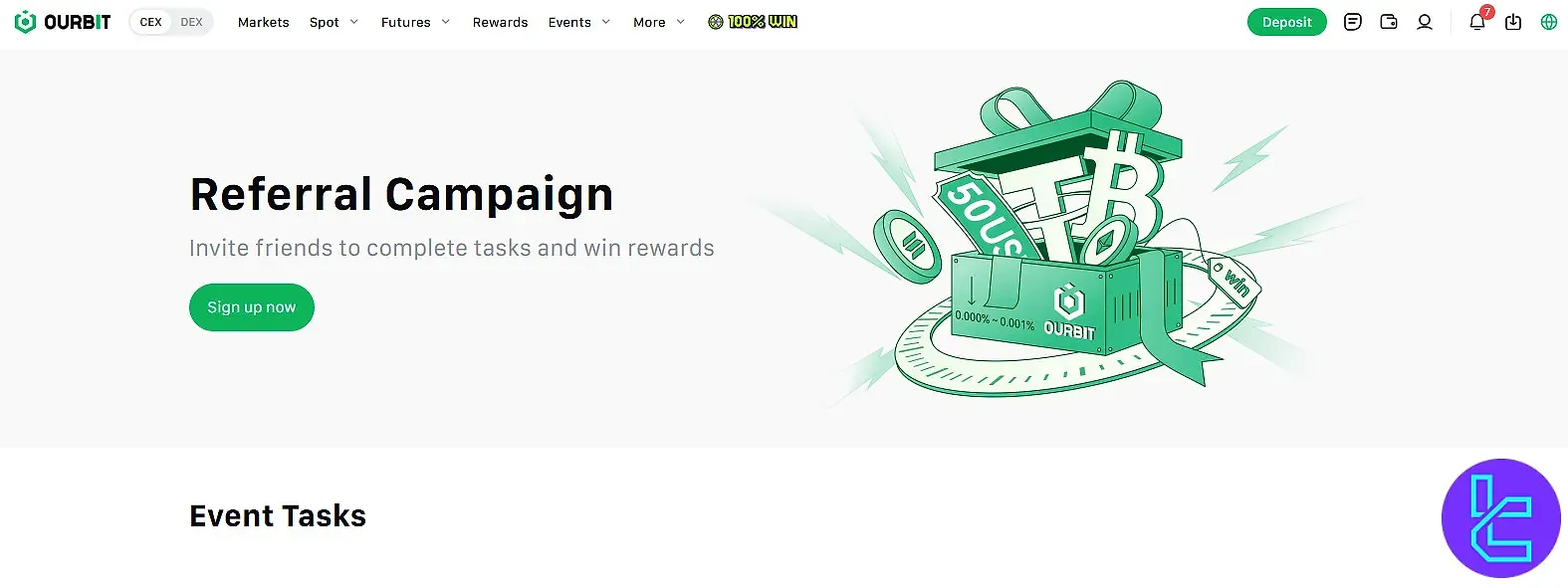 صفحه برنامه ریفرال صرافی اوربیت